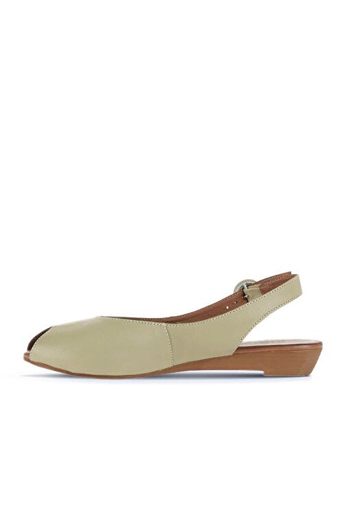 Bueno Shoes Haki Deri Kadın Düz Sandalet 01wa4406 - Görsel 4