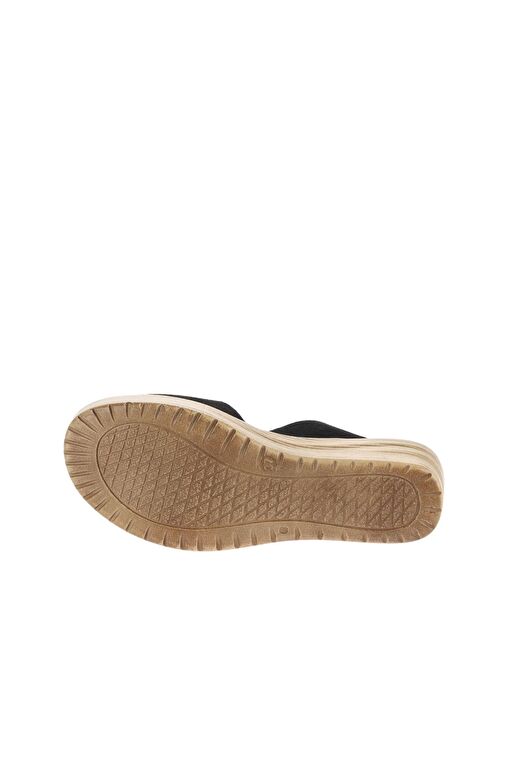 Bueno Shoes Siyah Alf Süet Kadın Dolgu Topuklu Sandalet 01wa4702 - Görsel 6