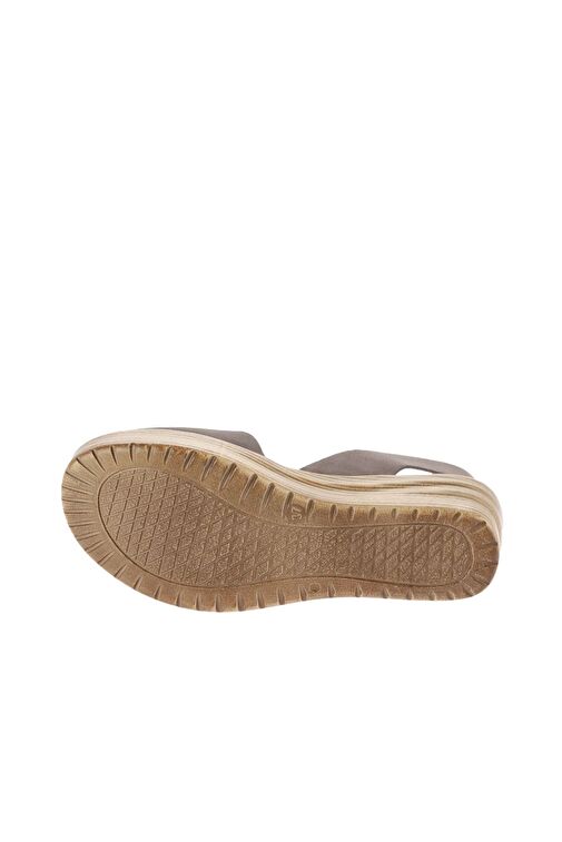 Bueno Shoes Gri Koyu Alf Süet Kadın Dolgu Topuklu Sandalet 01wa4702 - Görsel 8