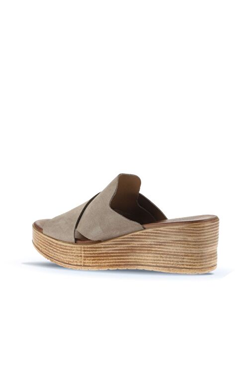 Bueno Shoes Kum Alf Süet Kadın Dolgu Topuklu Terlik 01wa4703 - Görsel 4