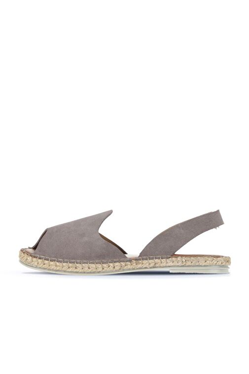 Bueno Shoes Gri Koyu Alf Süet Kadın Düz Sandalet 01wa7201 - Görsel 4