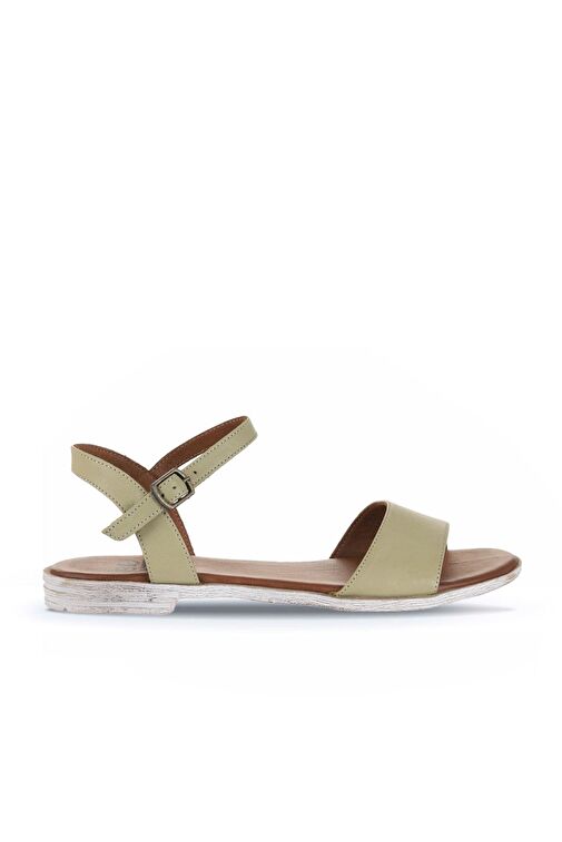 Bueno Shoes Haki Deri Kadın Sandalet 01wn5003 - Görsel 2