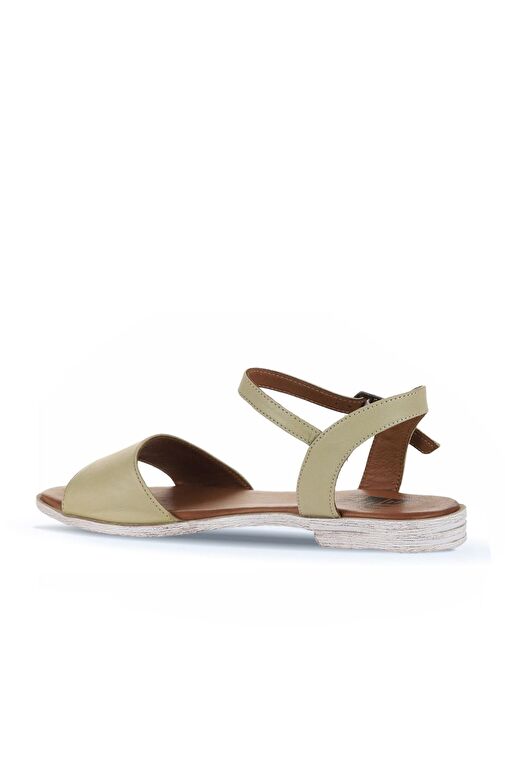 Bueno Shoes Haki Deri Kadın Sandalet 01wn5003 - Görsel 5