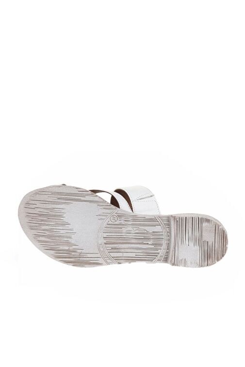 Bueno Shoes Beyaz Deri Kadın Parmak Arası Terlik 01wq2012 - Görsel 6