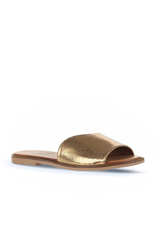 Bueno Shoes Bronz Deri Kadın Düz Terlik 01wa5701 - Görsel 3