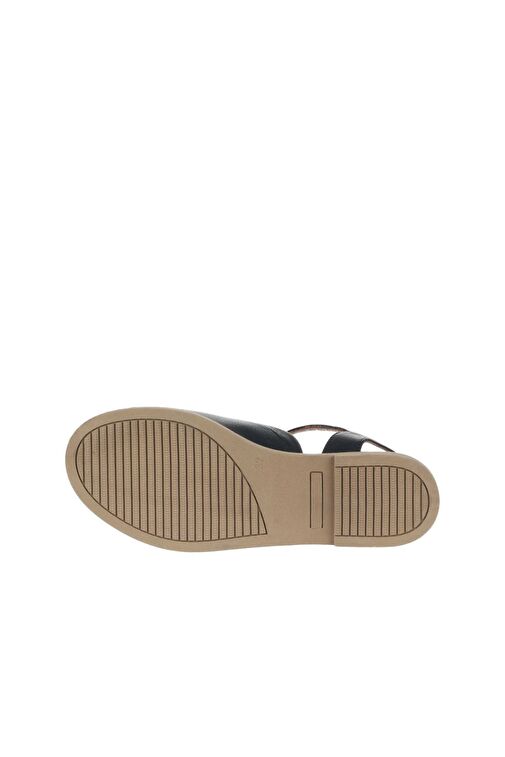 Bueno Shoes Siyah Khv-bej Deri Kadın Düz Sandalet 01wa5702 - Görsel 6