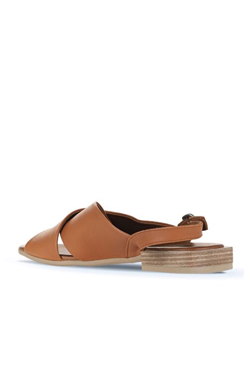 Bueno Shoes Taba Koyu Deri Kadın Sandalet 01wq5618 - Görsel 5
