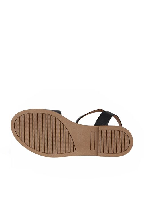 Bueno Shoes Siyah Khv-bej Deri Kadın Düz Sandalet 01wa5704 - Görsel 6