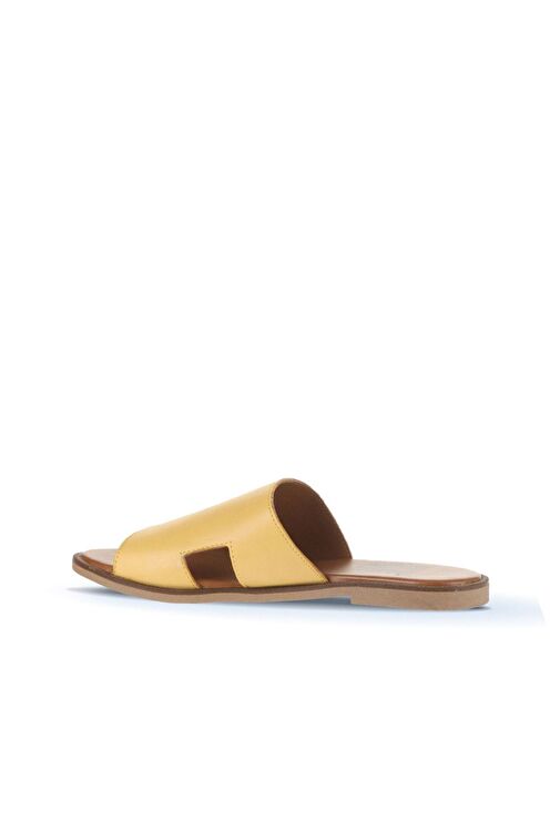 Bueno Shoes Sarı Deri Kadın Düz Terlik 01wa5705 - Görsel 5