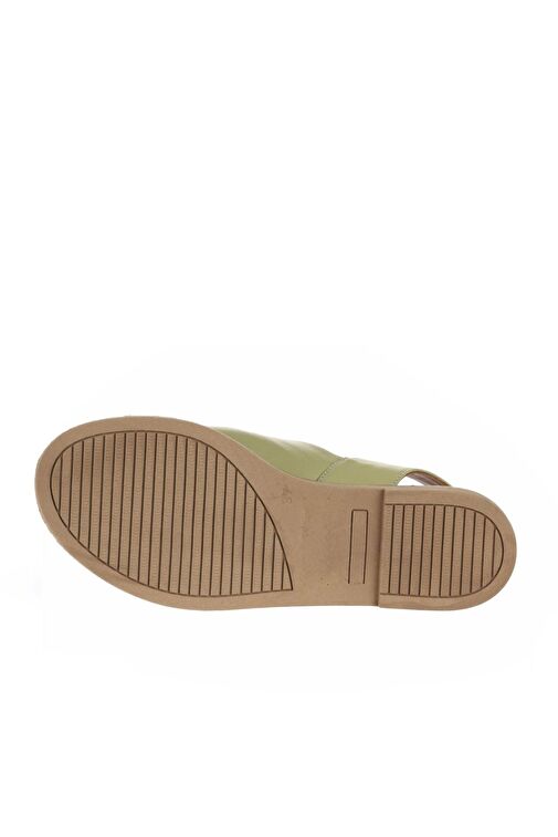 Bueno Shoes Haki Deri Kadın Düz Sandalet 01wa5706 - Görsel 6