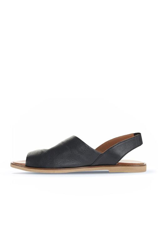 Bueno Shoes Siyah Khv-bej Deri Kadın Düz Sandalet 01wa5706 - Görsel 4