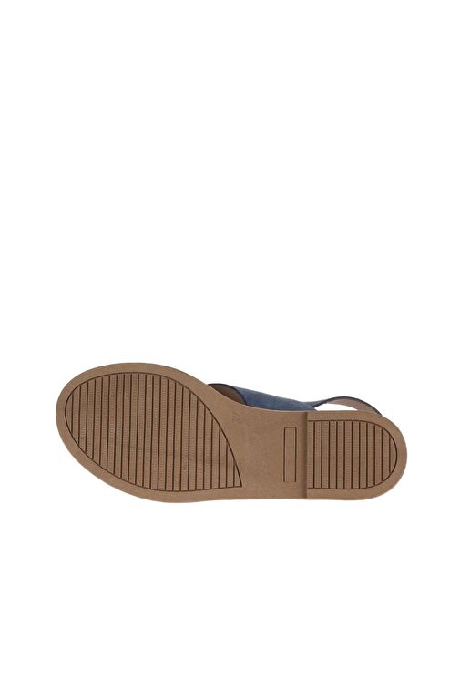 Bueno Shoes Mavi Koyu Alf Süet Kadın Düz Sandalet 01wa5708 - Görsel 5