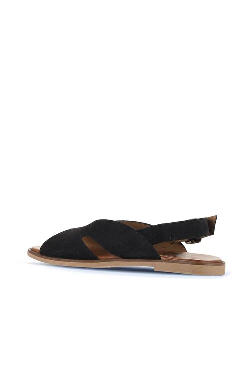 Bueno Shoes Siyah Alf Süet Kadın Düz Sandalet 01wa5708 - Görsel 5