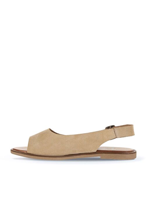 Bueno Shoes Taba Açık Alf Süet Kadın Düz Sandalet 01wa5709 - Görsel 4