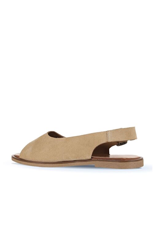 Bueno Shoes Taba Açık Alf Süet Kadın Düz Sandalet 01wa5709 - Görsel 5