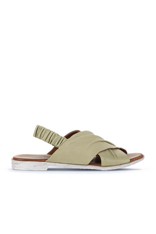 Bueno Shoes Haki Deri Kadın Sandalet 01wu3005 - Görsel 4