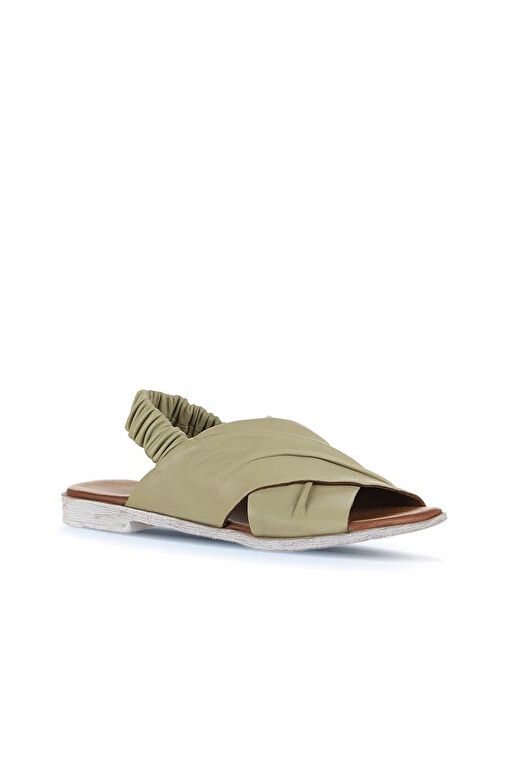 Bueno Shoes Haki Deri Kadın Sandalet 01wu3005 - Görsel 2