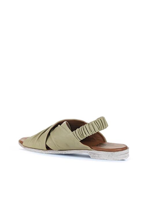 Bueno Shoes Haki Deri Kadın Sandalet 01wu3005 - Görsel 5