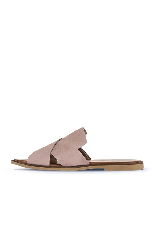 Bueno Shoes Pudra Alf Süet Kadın Düz Terlik 01wa5710 - Görsel 4