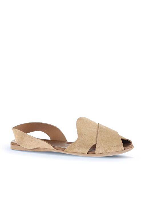 Bueno Shoes Taba Açık Alf Süet Kadın Düz Sandalet 01wa5805 - Görsel 3