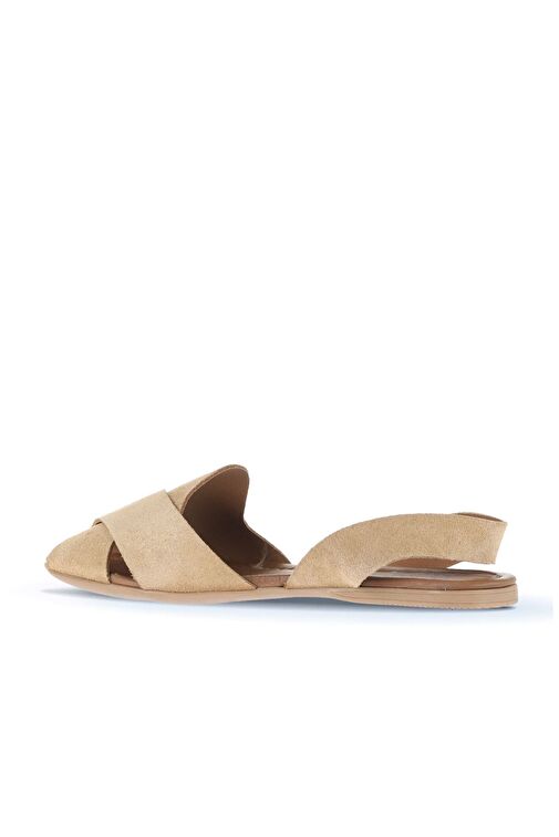 Bueno Shoes Taba Açık Alf Süet Kadın Düz Sandalet 01wa5805 - Görsel 5