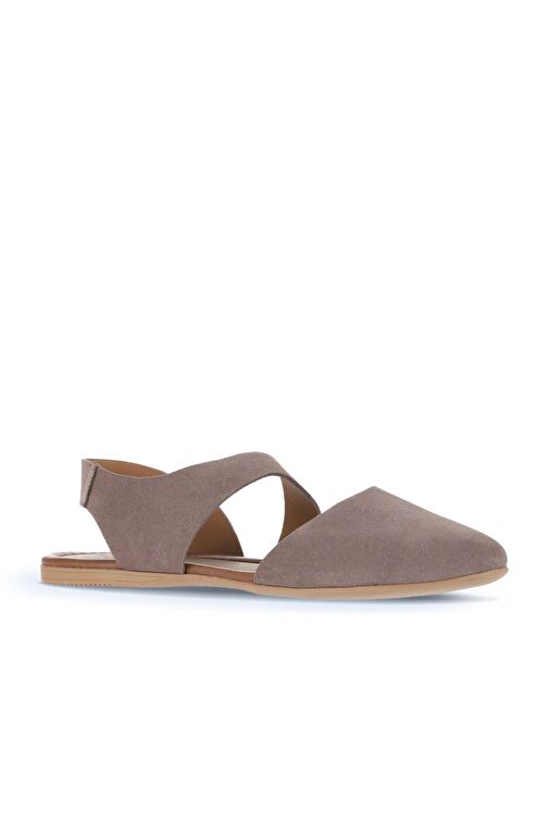 Bueno Shoes Gri Koyu Alf Süet Kadın Düz Sandalet 01wa5806 - Görsel 3