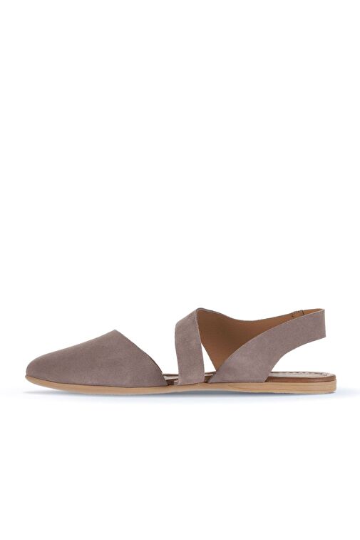 Bueno Shoes Gri Koyu Alf Süet Kadın Düz Sandalet 01wa5806 - Görsel 4