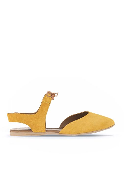 Bueno Shoes Sarı Alf Süet Kadın Düz Sandalet 01wa5807 - Görsel 2