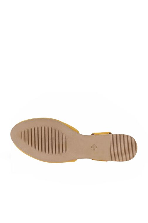 Bueno Shoes Sarı Alf Süet Kadın Düz Sandalet 01wa5807 - Görsel 6
