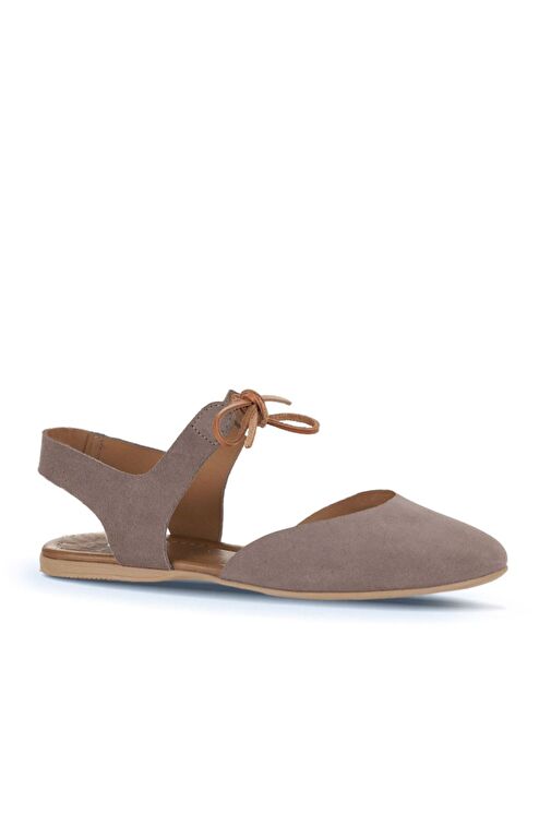 Bueno Shoes Gri Koyu Alf Süet Kadın Düz Sandalet 01wa5807 - Görsel 3