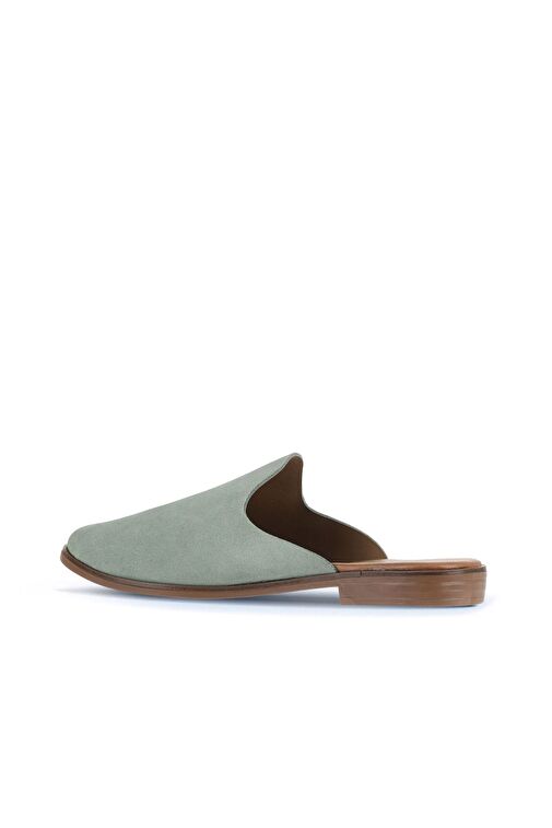 Bueno Shoes Yeşil Açık Alf Süet Kadın Düz Terlik 01wa7006 - Görsel 5
