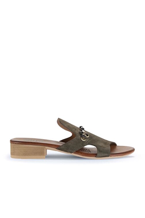 Bueno Shoes Haki Alf Süet Kadın Topuklu Terlik 01wa7304 - Görsel 2