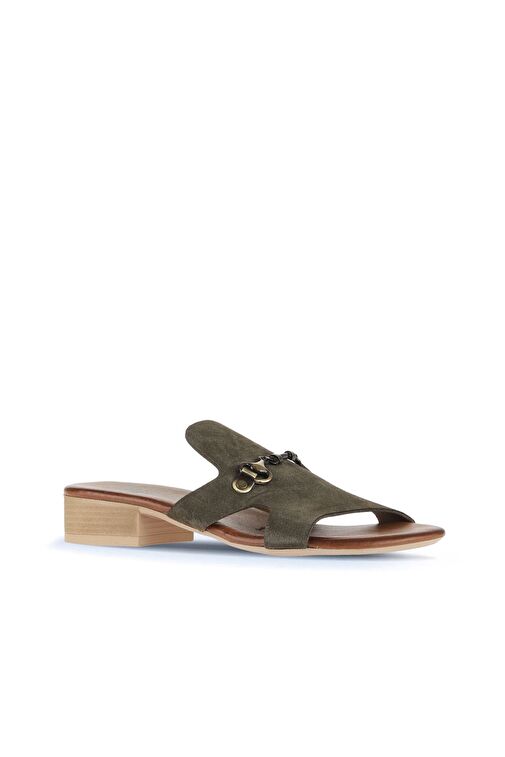 Bueno Shoes Haki Alf Süet Kadın Topuklu Terlik 01wa7304 - Görsel 3