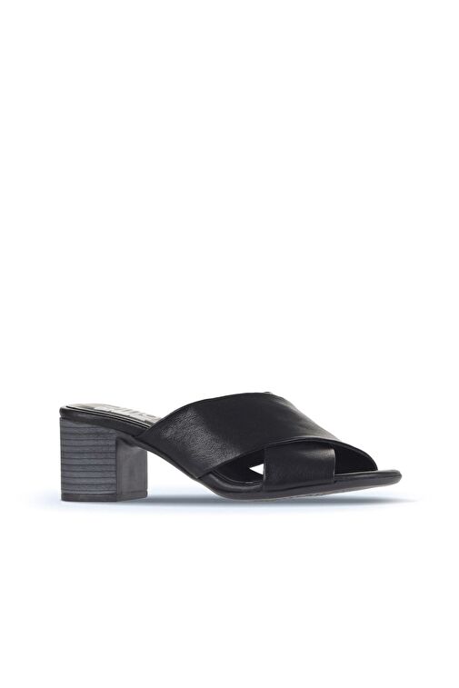 Bueno Shoes Siyah Deri Kadın Topuklu Terlik 01wa2809 - Görsel 3