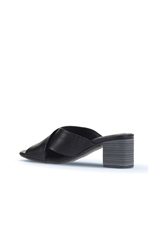 Bueno Shoes Siyah Deri Kadın Topuklu Terlik 01wa2809 - Görsel 5
