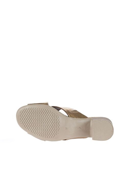 Bueno Shoes Bronz Deri Kadın Topuklu Terlik 01wa2809 - Görsel 6
