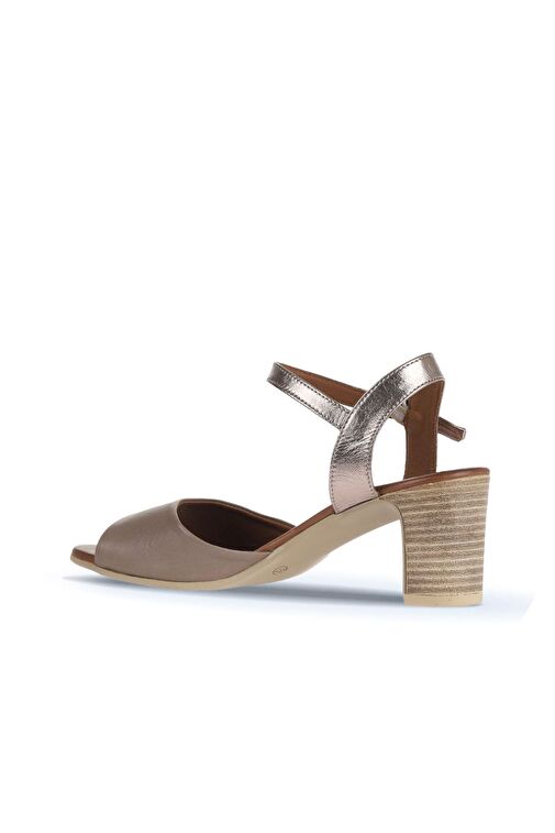 Bueno Shoes Gri Deri Kadın Topuklu Sandalet 01wa8000 - Görsel 5