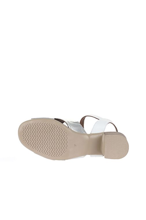 Bueno Shoes Gümüş Beyaz Deri Kadın Topuklu Ayakkabı 01wa2810 - Görsel 6