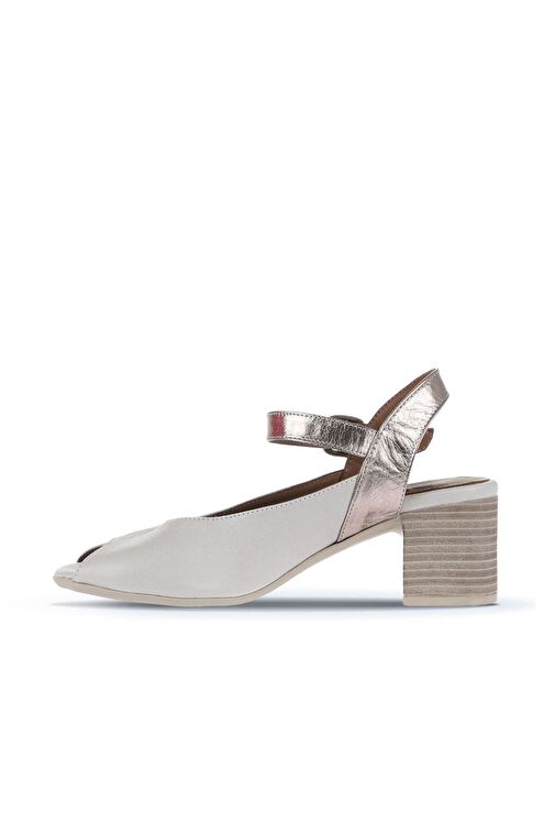 Bueno Shoes Gri Multi Deri Kadın Topuklu Sandalet 01wa2811 - Görsel 4