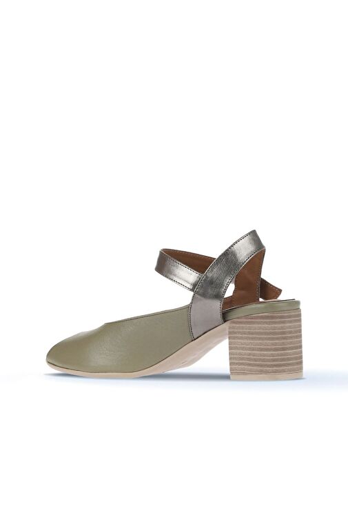 Bueno Shoes Haki Multi Deri Kadın Topuklu Sandalet 01wa2811 - Görsel 5