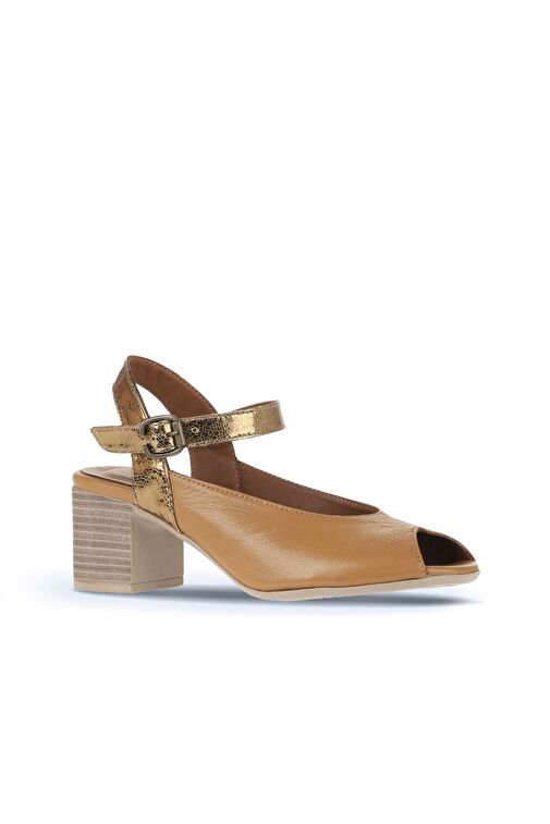 Bueno Shoes Taba Multi Deri Kadın Topuklu Sandalet 01wa2811 - Görsel 3