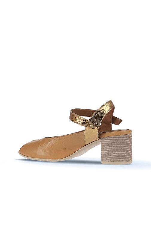 Bueno Shoes Taba Multi Deri Kadın Topuklu Sandalet 01wa2811 - Görsel 5