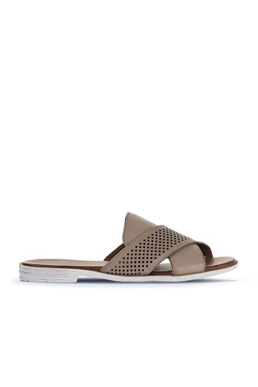 Bueno Shoes Gümüş Deri Kadın Düz Terlik 01wa3005 - Görsel 2