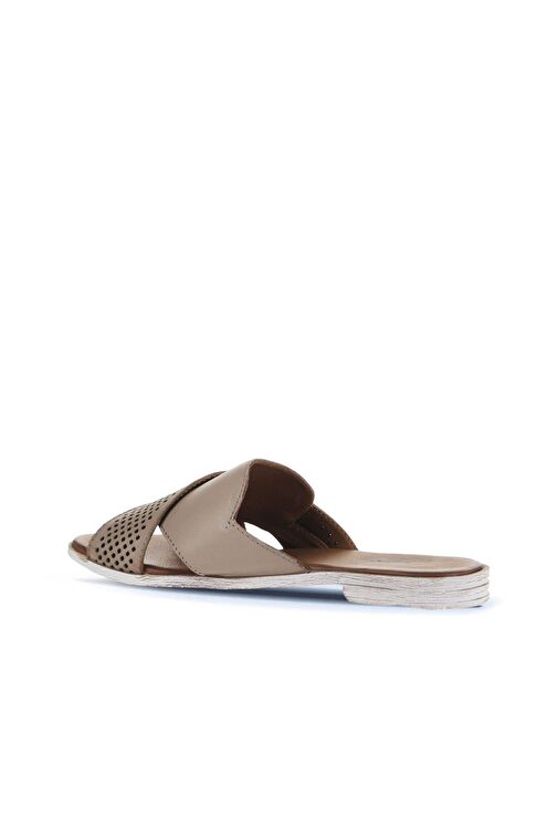 Bueno Shoes Gümüş Deri Kadın Düz Terlik 01wa3005 - Görsel 5