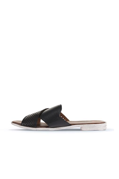 Bueno Shoes Siyah Deri Kadın Düz Terlik 01wa3005 - Görsel 4