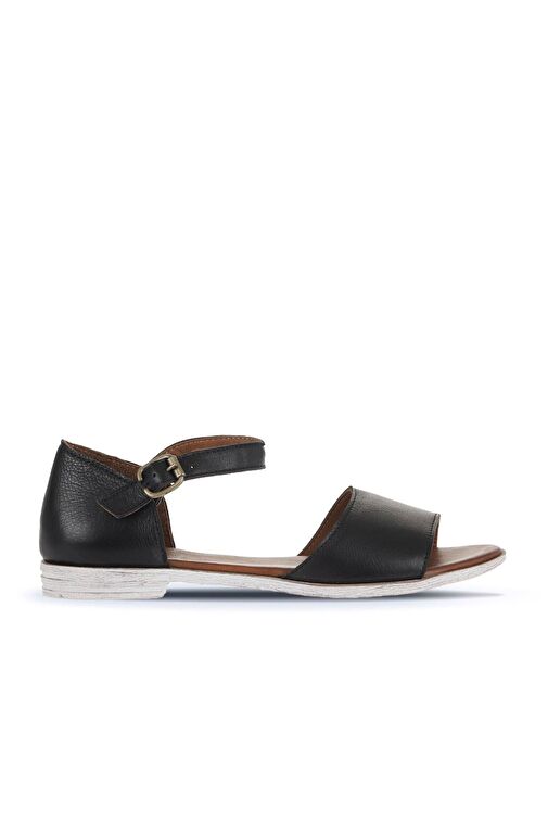 Bueno Shoes Siyah Deri Kadın Düz Sandalet 01wa3006 - Görsel 2