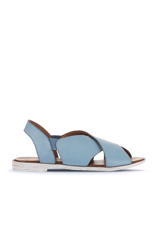 Bueno Shoes Mavi Açık Deri Kadın Düz Sandalet 01wa3009 - Görsel 2