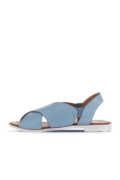 Bueno Shoes Mavi Açık Deri Kadın Düz Sandalet 01wa3009 - Görsel 4