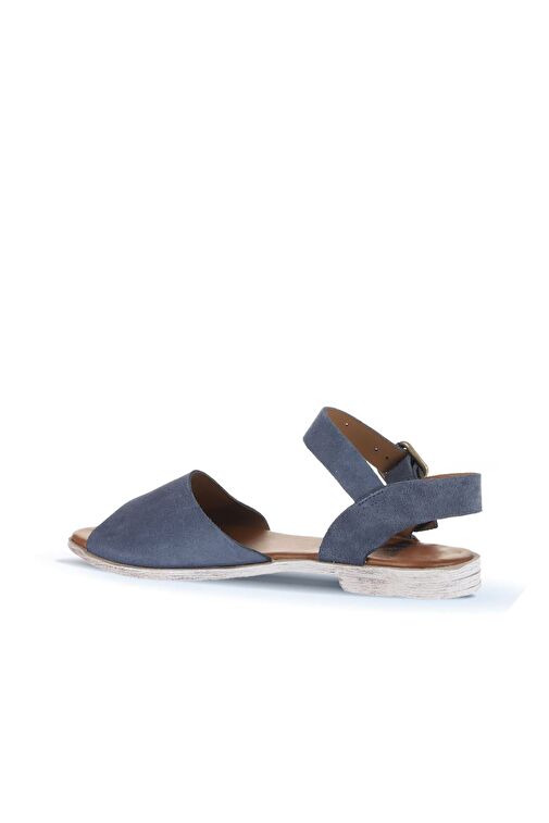 Bueno Shoes Mavi Koyu Alf Süet Kadın Düz Sandalet 01wa3011 - Görsel 5
