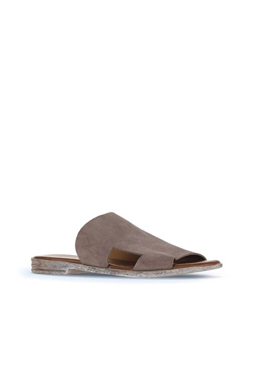 Bueno Shoes Gri Koyu Alf Süet Kadın Düz Terlik 01wa3012 - Görsel 3